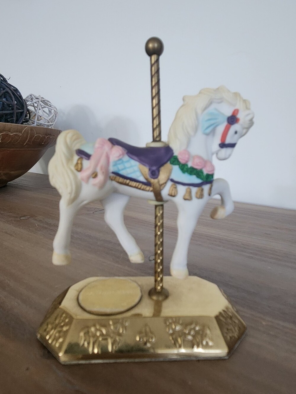 Vintage Westminster Carousel Horse Figurine Lot, 3 Decorative Collectible Horses - Picture 9 of 16